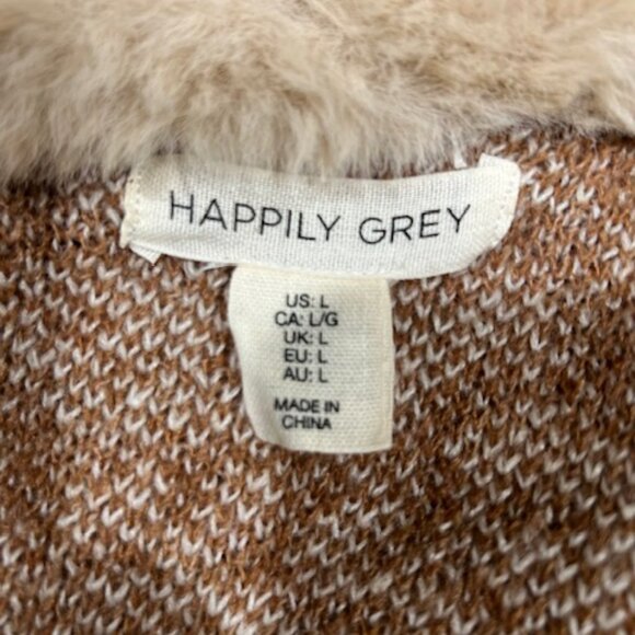 Sweater coat with faux fur collar - Picture 7 of 7